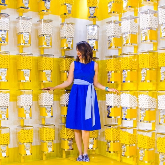 J. Crew Sapphire Two-tone Tie Waist Sheath Dress - Picture 4 of 8